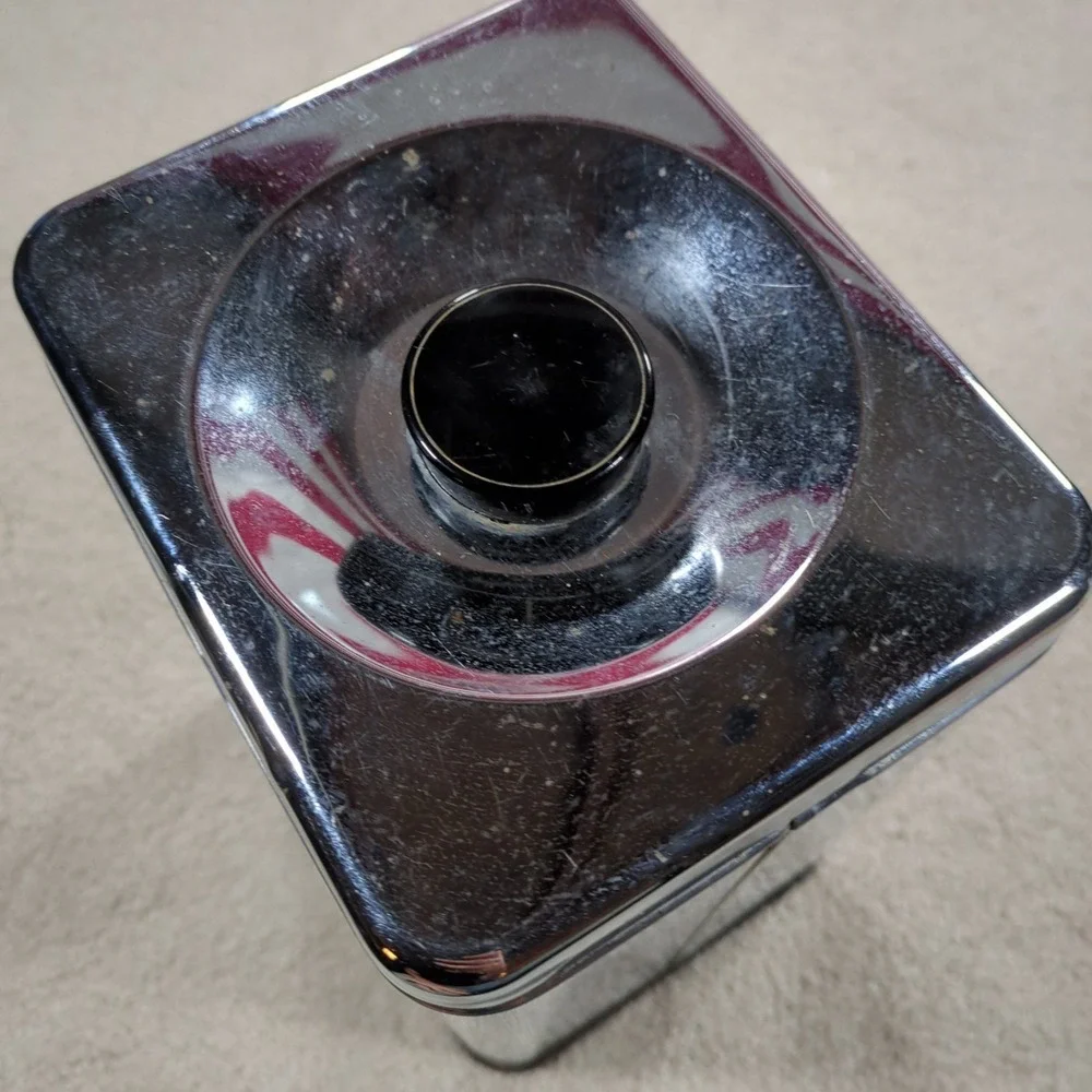 Vintage Lincoln BeautyWare Chrome metal‎ Canister Lid Sugar 1950s MCM